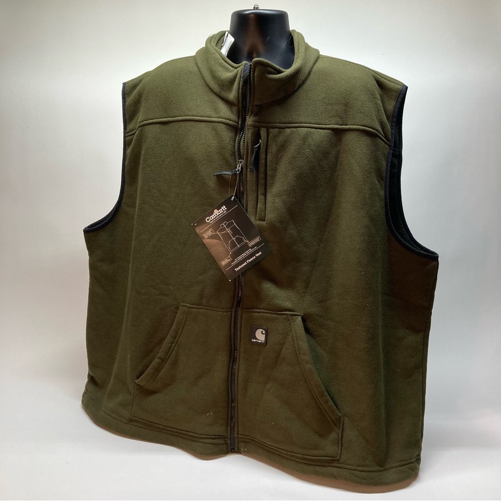 CARHARTT TEXTURED FLEECE VEST V28 Olive Green Size 4XL New NWT